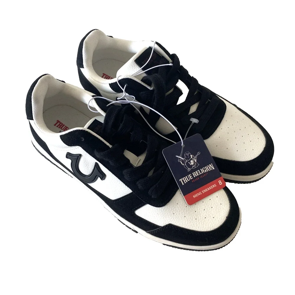 NWT True Religion TR JAY PBS Sneaker Men Black White Lace Up Low Top 8